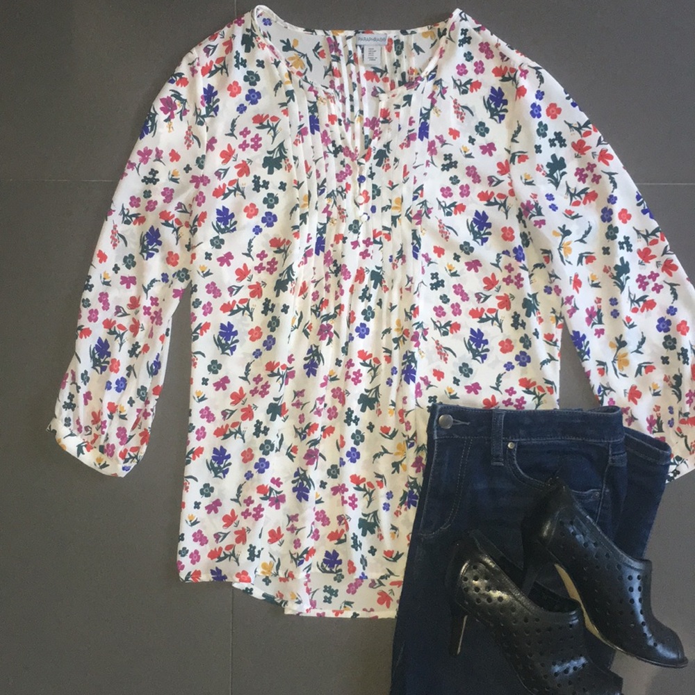 Floral Pleated Top